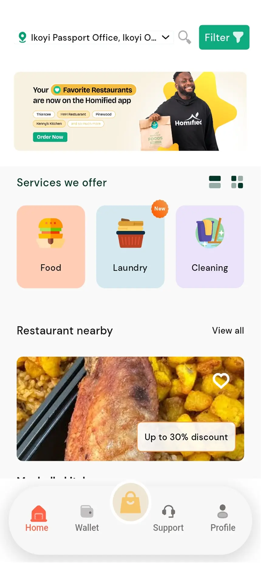 Home screen